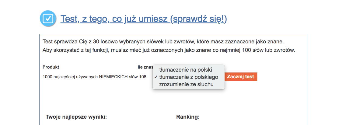 1000 slow niemiecki test