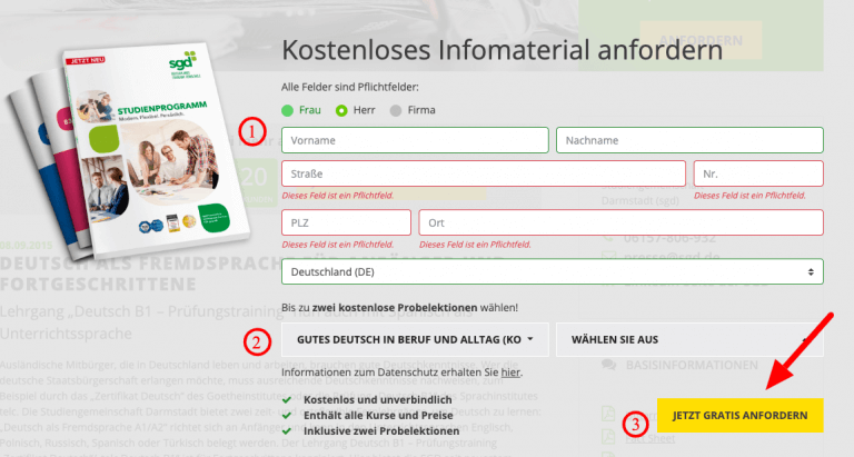 kurs niemieckiego z certyfikatem w SGD