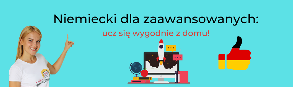 pokazuje na grafike z napisem niemiecki dla zaawansowanych