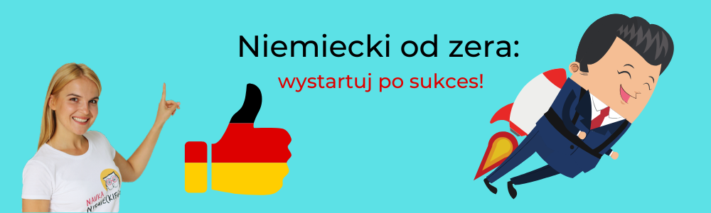 ja pokazuje palcem na grafike niebieska z napisem niemiecki od zera