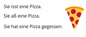 przyklad fiszki z czasownikiem nieregularnym i rysunkiem