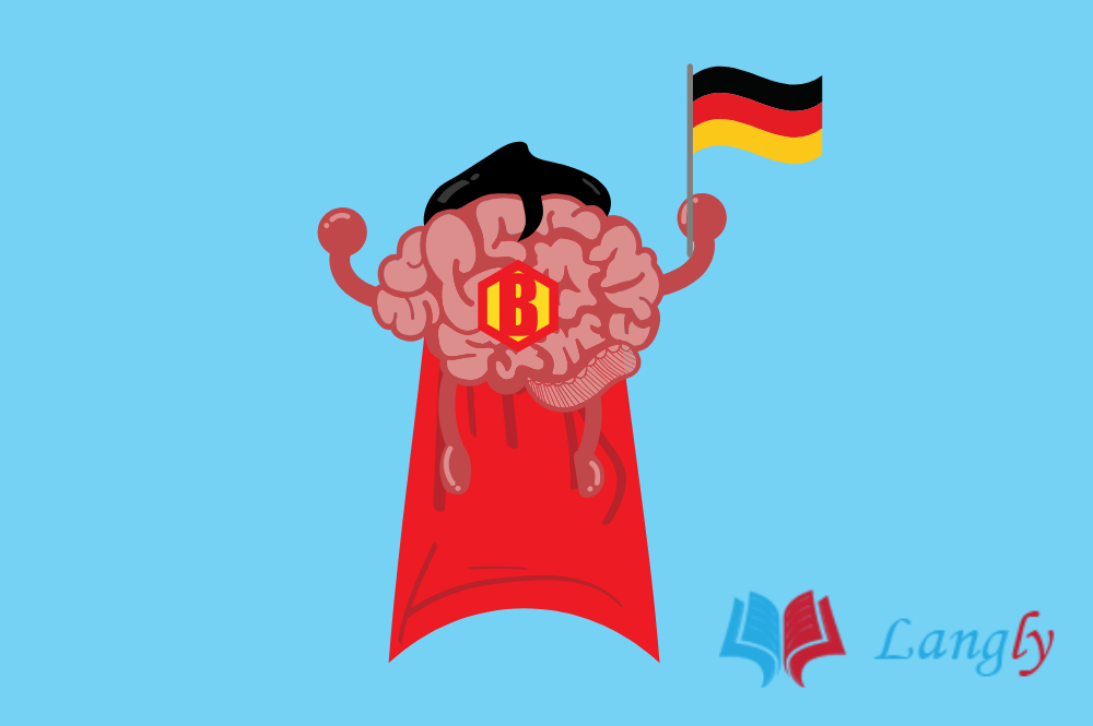 grafika z mozgiem i flaga niemeicka